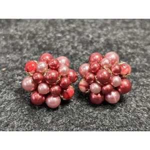 Vintage 1950's Japan Lucite Bead Earrings stamped